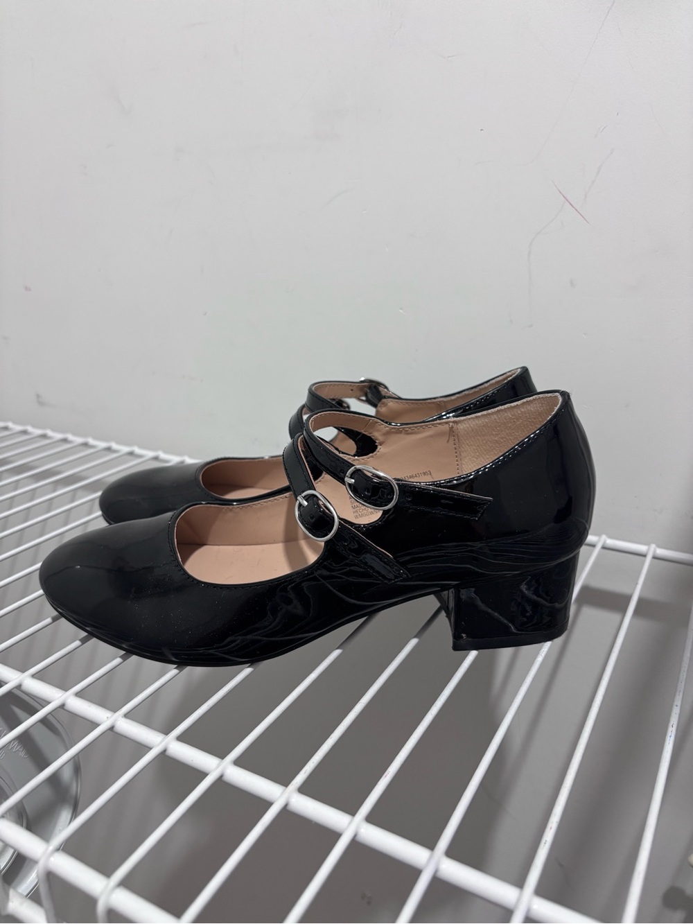 Black Patent Heels with Double Straps